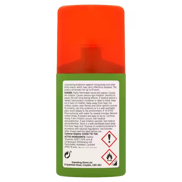 Superdrug Insect Repellent Extra Strength 100ml (British brand)