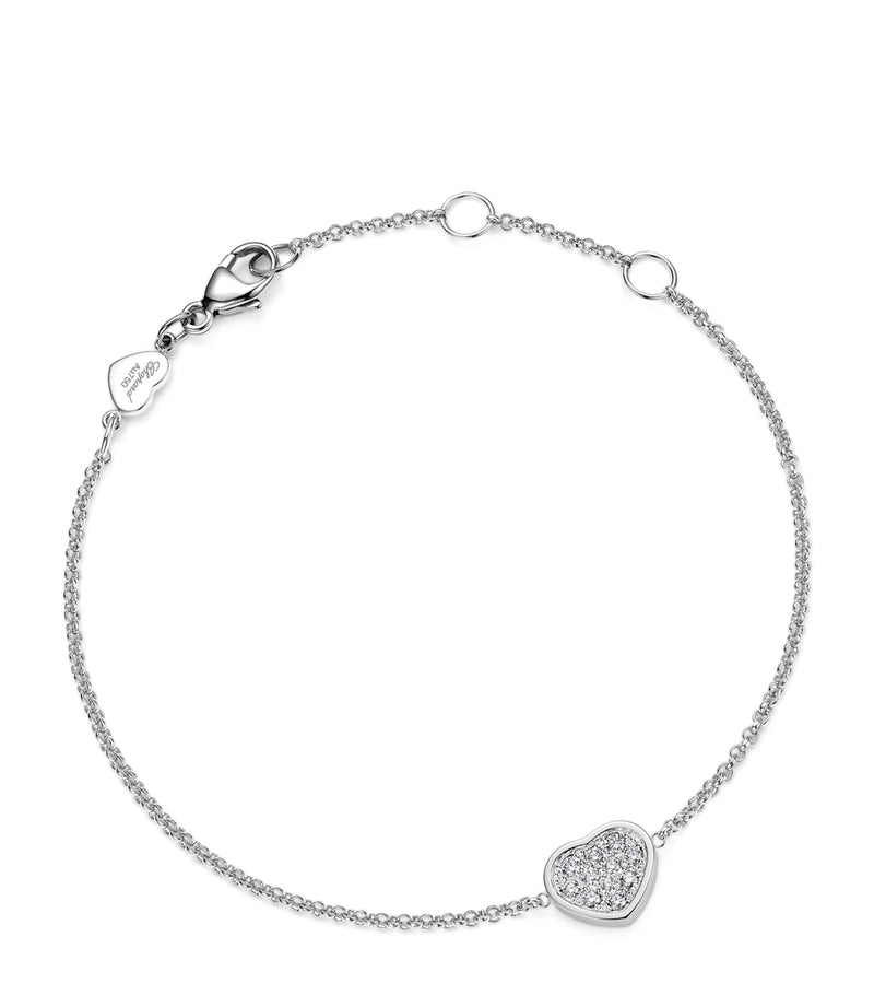 Chopard white gold diamond Happy Hearts bracelet, imported from the UK