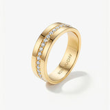 Superdrug MUCHV Statement Thick Ring with Cubic Zirconia Stones in Gold- Buy online at McGrocer