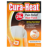 Cura-Heat back and shoulder pain relief heat patch 3 patches - British product