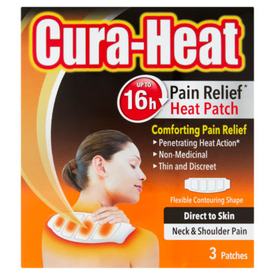 Cura-Heat neck and shoulder heat patch 3 patches - British product