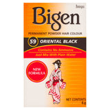 Bigen Permanent Powder Hair Colour 59 Oriental Black 6g - British product