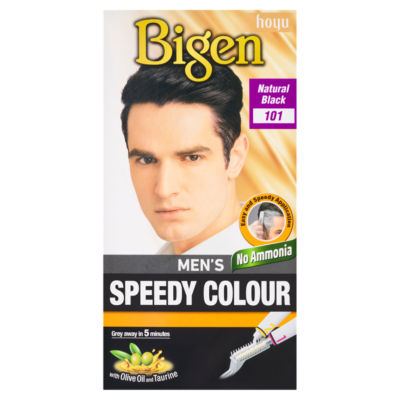Bigen Men's Speedy Colour Natural Black 101 hair dye - British product