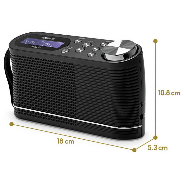 Roberts portable DAB radio Black - British product
