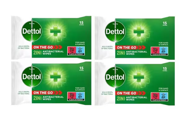 Dettol antibacterial wipes multipack 4 packs - British product