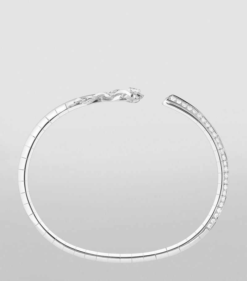 Boucheron white gold diamond Plume de Paon bracelet (British brand)