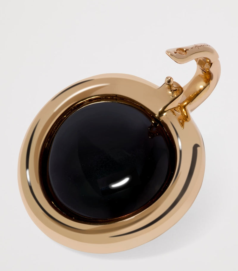 Annoushka Sweetie pendant 18k gold drusy black onyx (British brand)