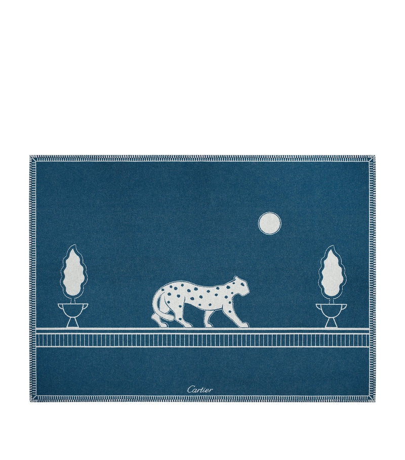 Cartier Panthère de Cartier merino wool-cashmere throw 190cm x 140cm - British product