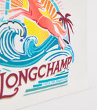 Longchamp La Pliage Surf canvas pouch with leather details (British brand)