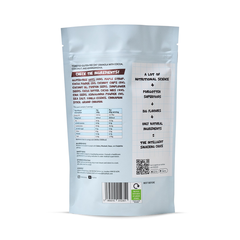 Granola Ashwagandha and Cocoa with seeds, UK version