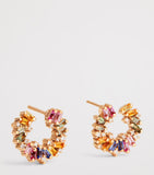 Suzanne Kalan rose gold diamond sapphire hoop earrings (British brand)