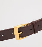 Saint Laurent polished leather belt with trapezoid buckle 3cm - British product