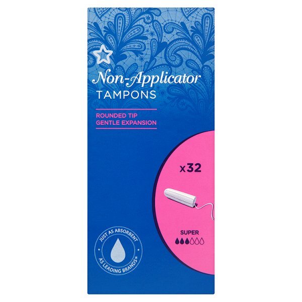 Superdrug Super Non Applicator Tampons X32 GOODS Superdrug