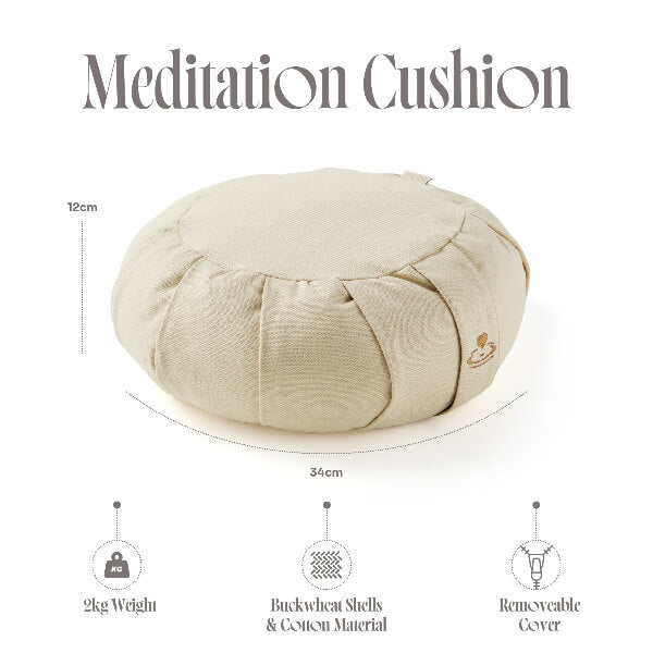 Myga Zafu meditation cushion in Sand - British product