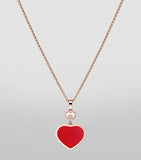 Chopard Happy Hearts pendant rose gold carnelian diamond, UK version