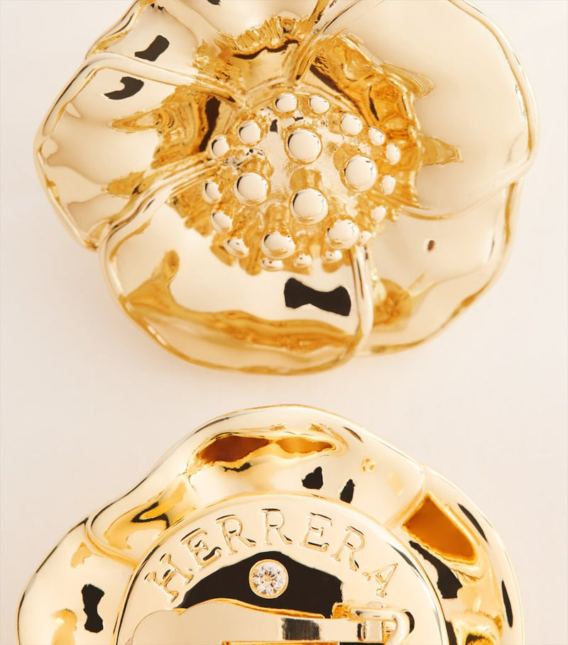 Boucles d'oreilles clipuchsia florales Carolina Herrera, version Royaume-Uni
