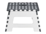Grey and white folding step stool with carry handle (British brand)