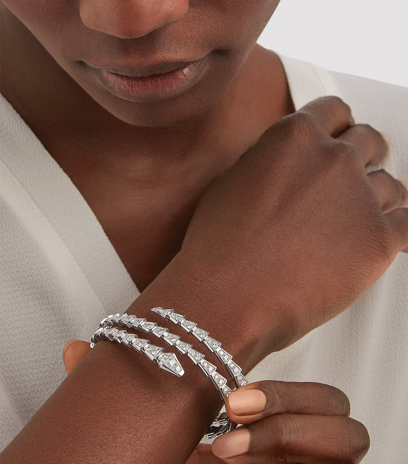 Bvlgari Small Serpenti Viper 18kt white gold diamond bracelet (British brand)