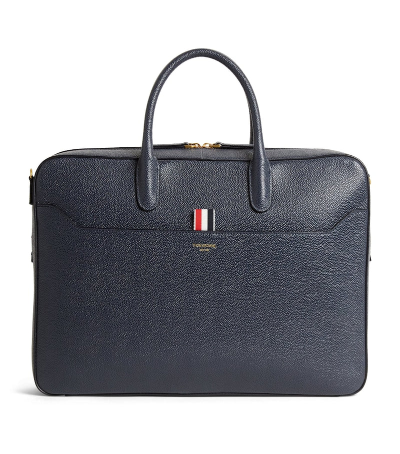 Thom Browne grey leather business bag, imported from the UK