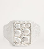 Bleue Burnham Cottage Garden signet ring sterling silver, imported from the UK