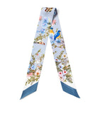 Aspinal of London Edwardian garden silk skinny scarf, imported from the UK
