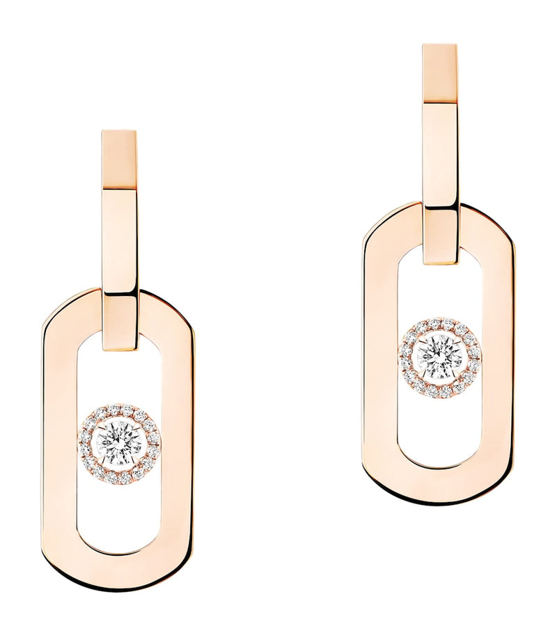Messika So Move XL drop earrings in 18kt rose gold with diamonds - British product