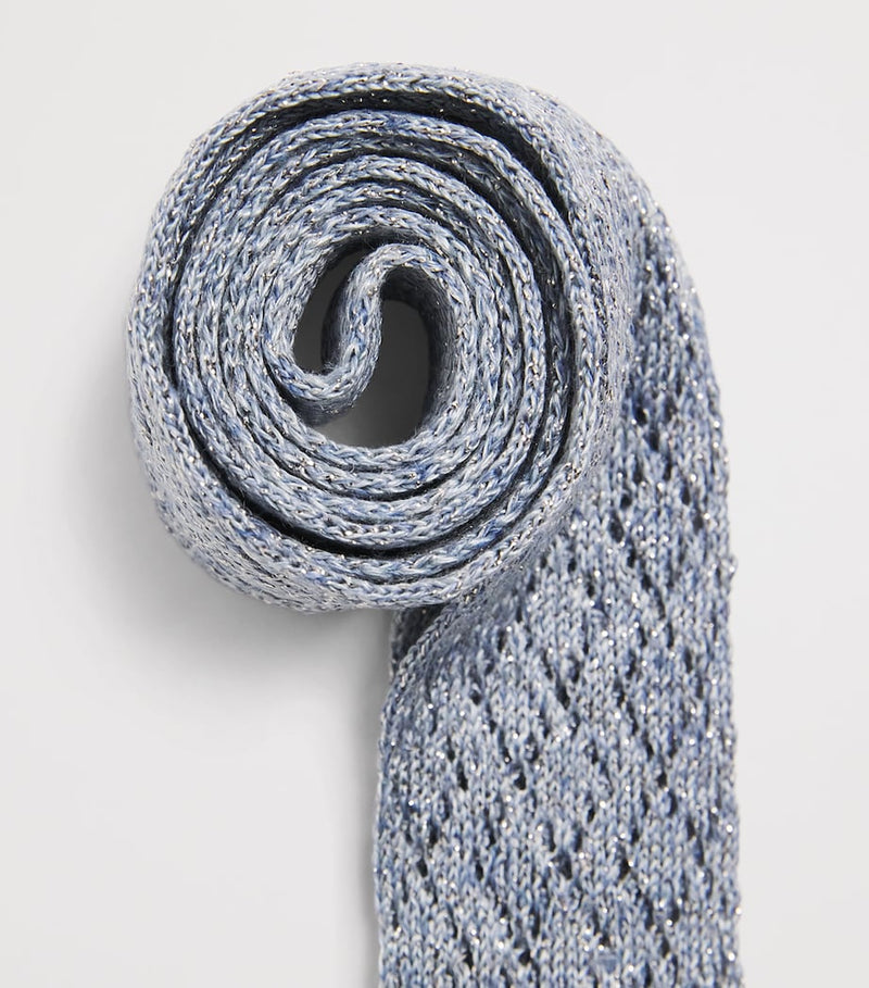 Eleventy silk-linen blend skinny scarf (British brand)