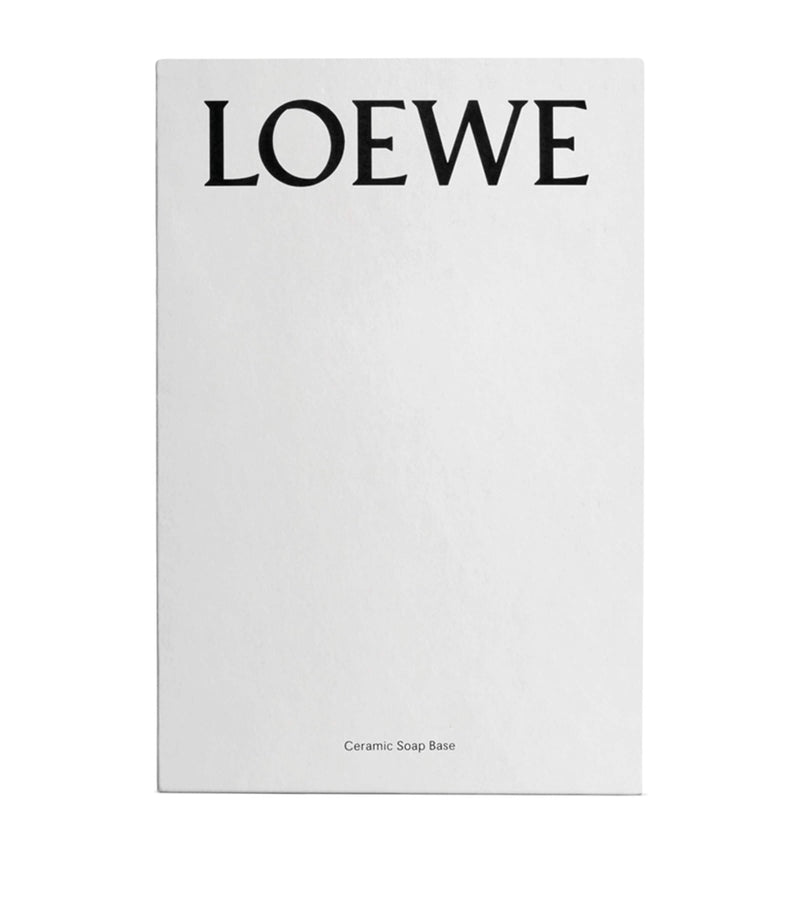 LOEWE terracotta soap dish with ribbed design and Anagram motif, UK version