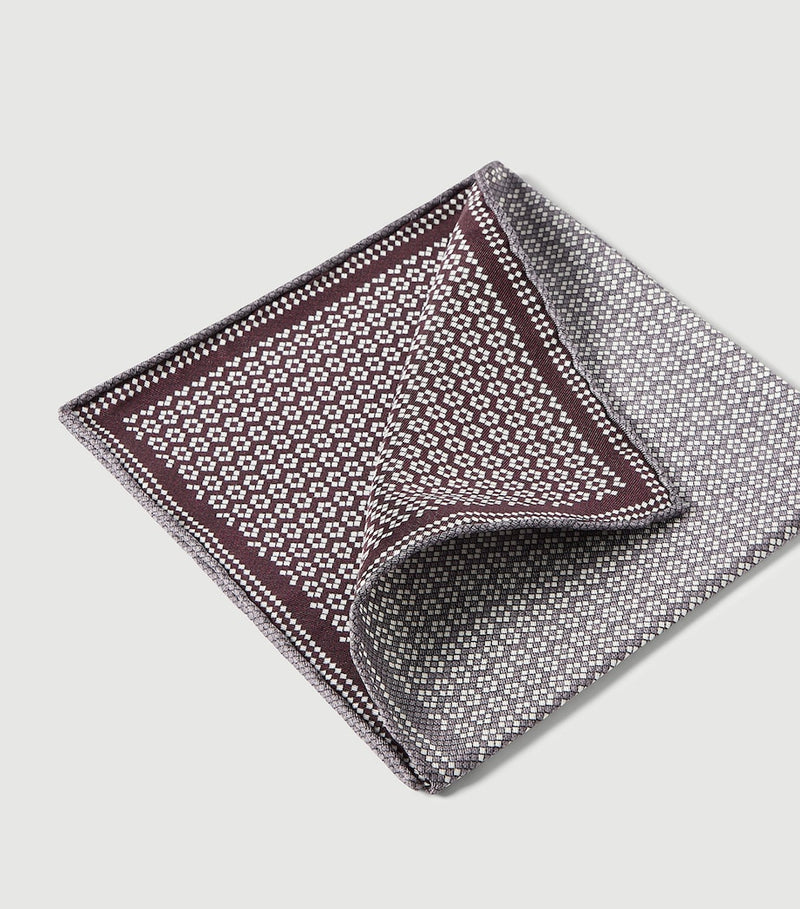 Brunello Cucinelli patterned silk pocket square 35cm, imported from the UK
