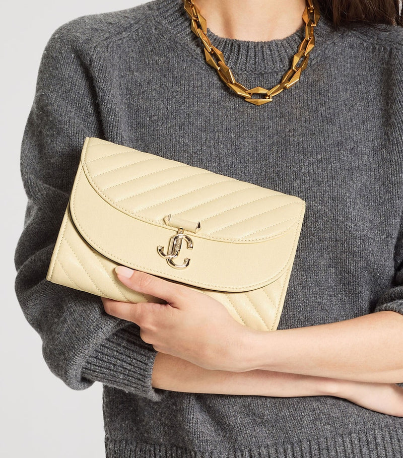 Jimmy Choo Curve Clutch Bag leather, imported from the UK