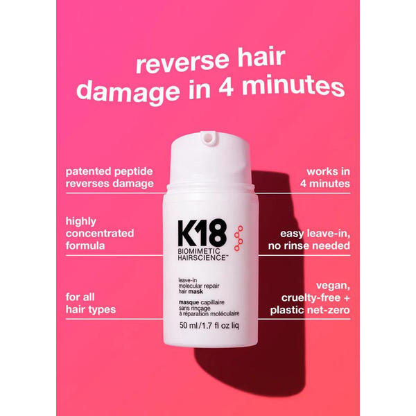 K18 leave-in molecular repair mask 50ml duo (British brand)