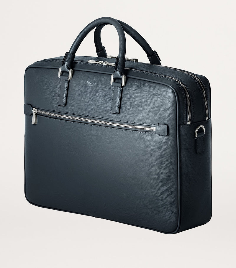 Serapian Evolution calfskin leather Double briefcase - British product