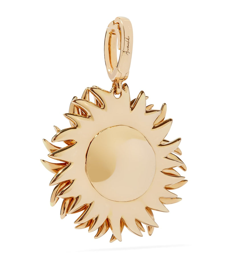 Annoushka 18kt yellow gold sun charm with white diamonds, UK version