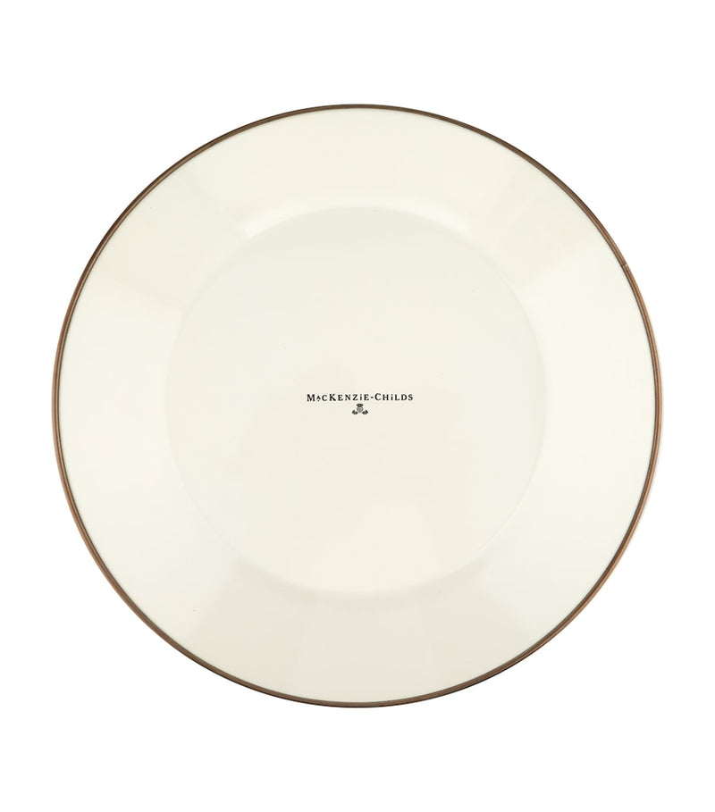 MacKenzie-Childs Courtly Check Enamel Dinner Plate 25cm, imported from the UK
