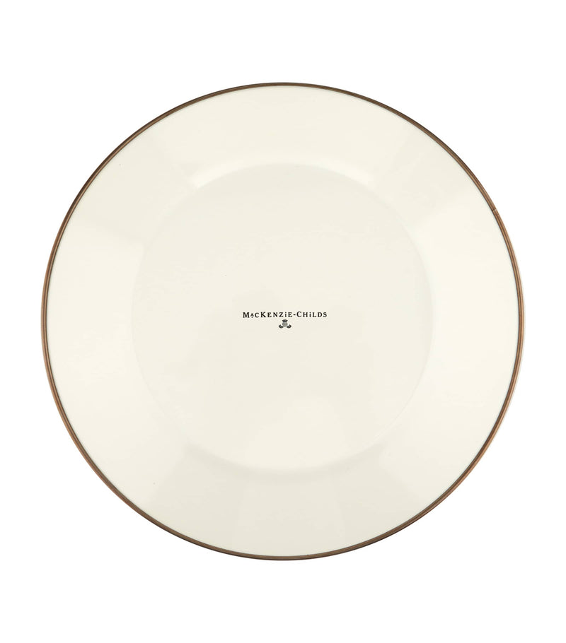MacKenzie-Childs Courtly Check Enamel Dinner Plate 25cm, imported from the UK