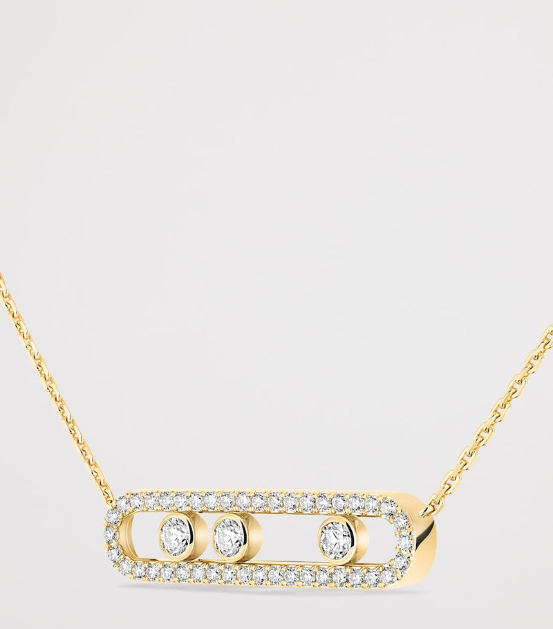 Messika Move Classique necklace yellow gold diamond pavé 0.70ct, imported from the UK