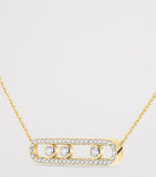 Messika Move Classique necklace yellow gold diamond pavé 0.70ct, imported from the UK