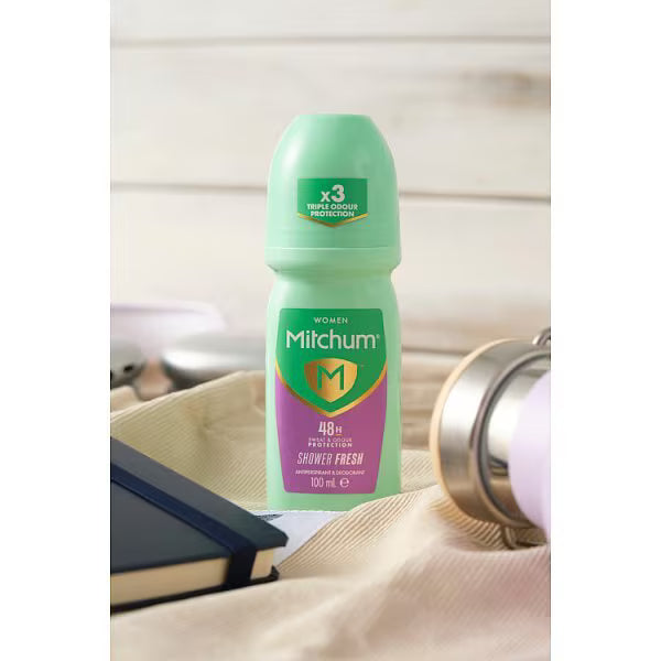 Mitchum Shower Fresh antiperspirant roll-on 100ml, imported from the UK