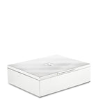 WOLF silver-plated iron jewellery box with detachable compartments and purple lining 7x25x20cm (British brand)