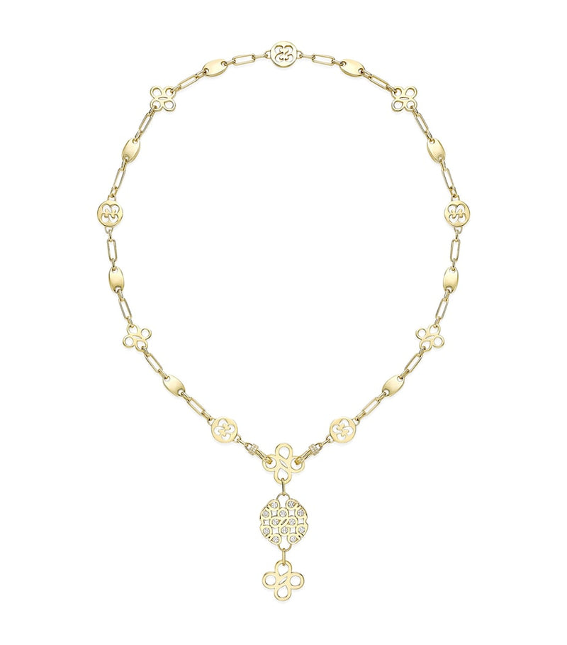 Boodles Be Bold necklace with diamonds in yellow gold (British brand)