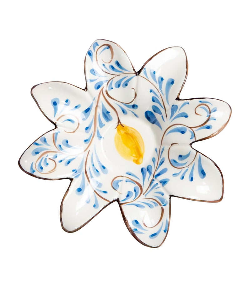 Les-Ottomans ceramic Positano lemons starter plate, imported from the UK