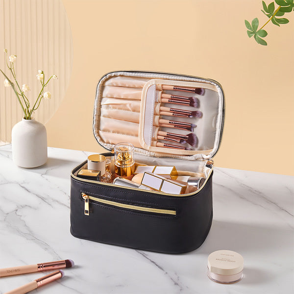 Livingandhome large travel makeup bag PU leather, UK version