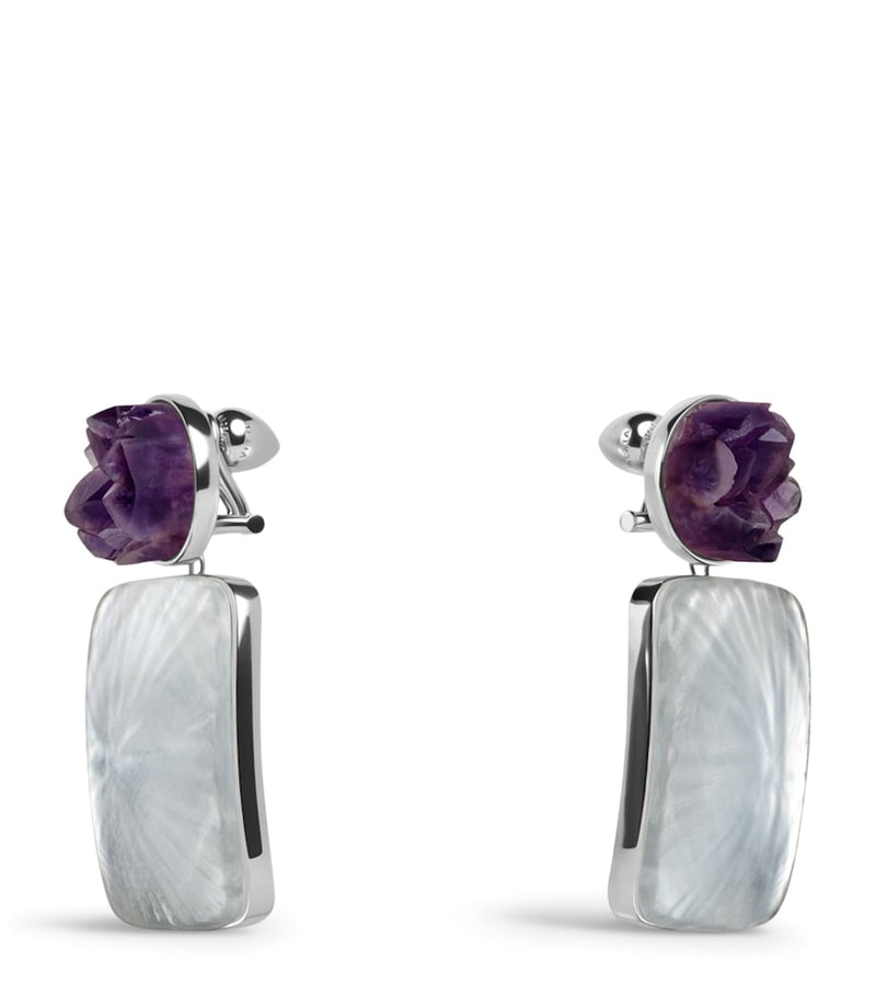 Alaïa amethyst pendant earrings 7.1cm, UK version