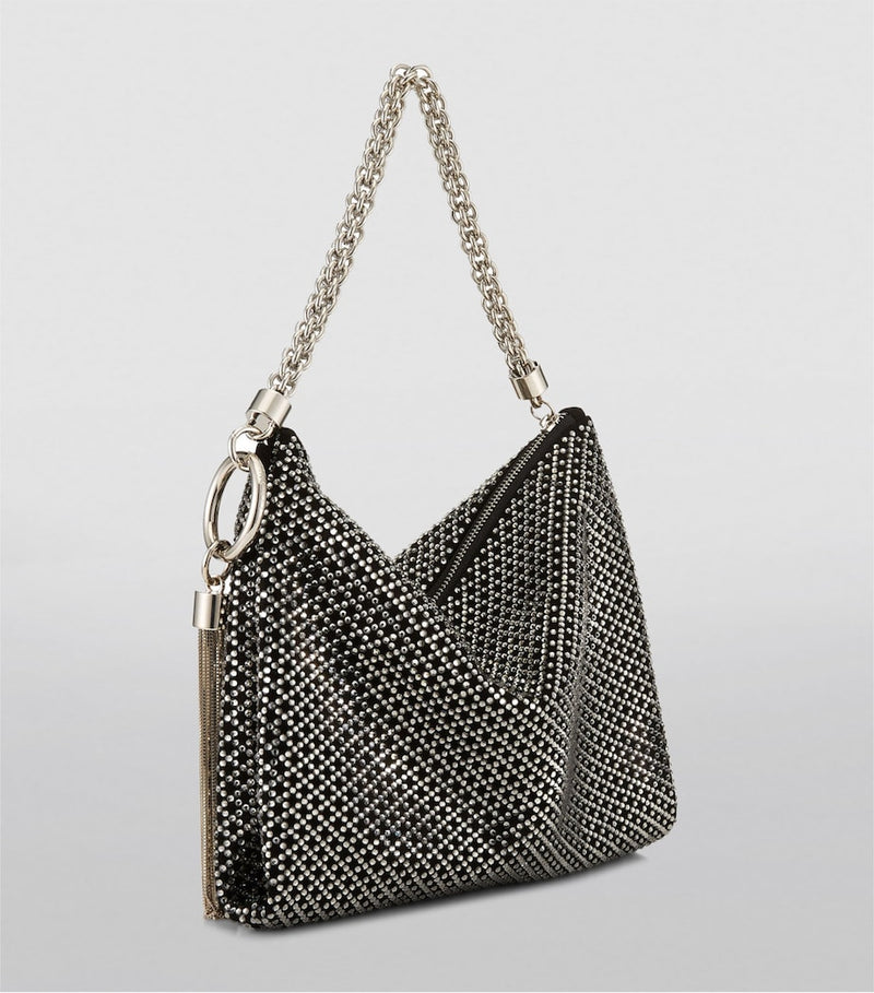 Jimmy Choo Callie clutch in crystal-studded suede - British product