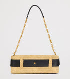 Balmain luxury faux raffia Anthem clutch bag, UK version