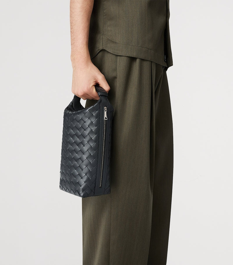 Bottega Veneta Intrecciato Wallace leather pouch, imported from the UK