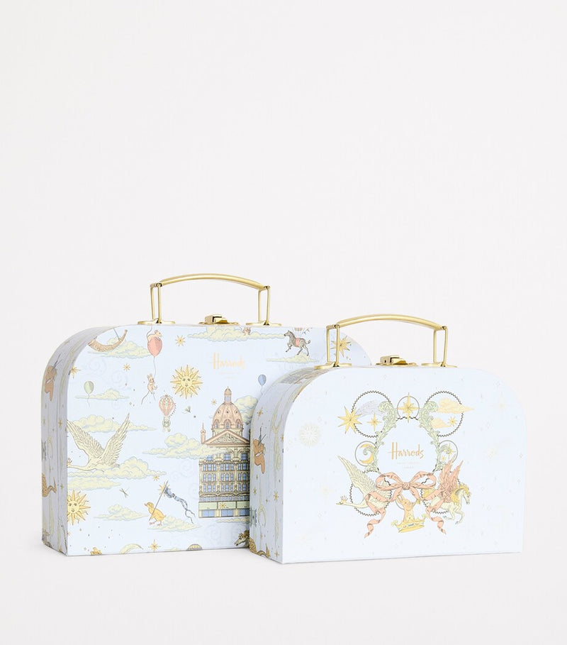 Harrods set of 2 carry cases with clasp fastenings and top handles, UK version