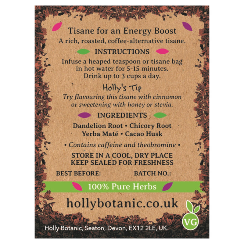 Holly Botanic Energise Tisane Cacao & Maté 15 bags - British product