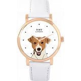 Superdrug Toff London White Ladies Beige Jack Russell Terrier Dog Head Watch 38mm- Buy online at McGrocer