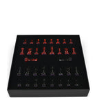 Purling stone chess set with Italian leather and gold, imported from the UK